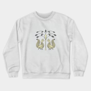 Ethnic Art Indian Ducks Birds with Tree Crewneck Sweatshirt